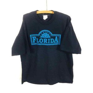 Vintage Florida Sunset Sunrise Single Stitch Men's T-Shirt Dark Blue